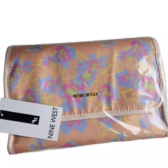 NINE WEST Women's Toiletries Bag - Travel Cosmetics Organizer With Hanging Hook - Picture 6 of 6